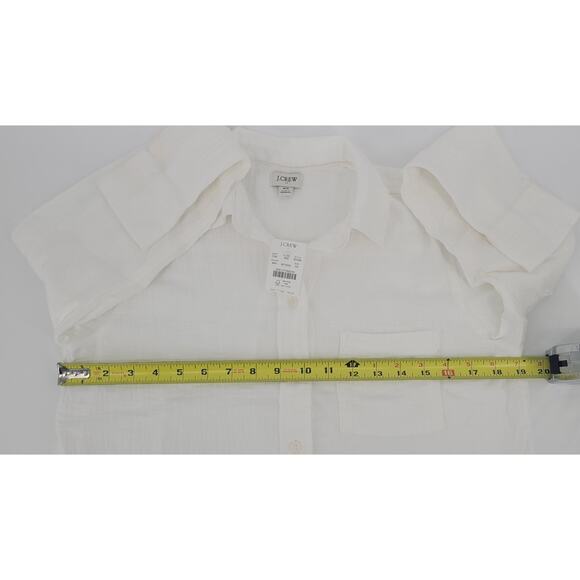 NWT J Crew Gauze button-up shirt white xs Retail $79.50 - Picture 5 of 6
